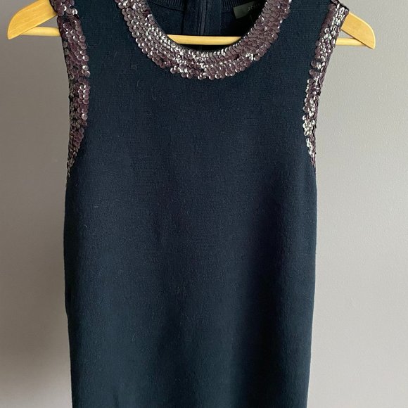 J. Crew, navy, Merino tank top with sequins - Picture 3 of 3